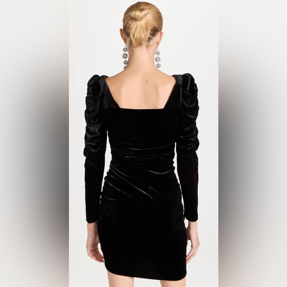 NWT Veronica Beard Toki Ruched Crushed Velvet Mini Black Dress Holiday Witchy - Picture 2 of 16